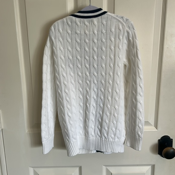 Polo by Ralph Lauren White Cable Knit Cardigan Sweater - Picture 4 of 4
